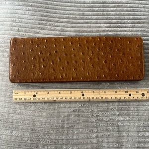 Faux Leather Brown Rectangle Clutch Wallet Boho